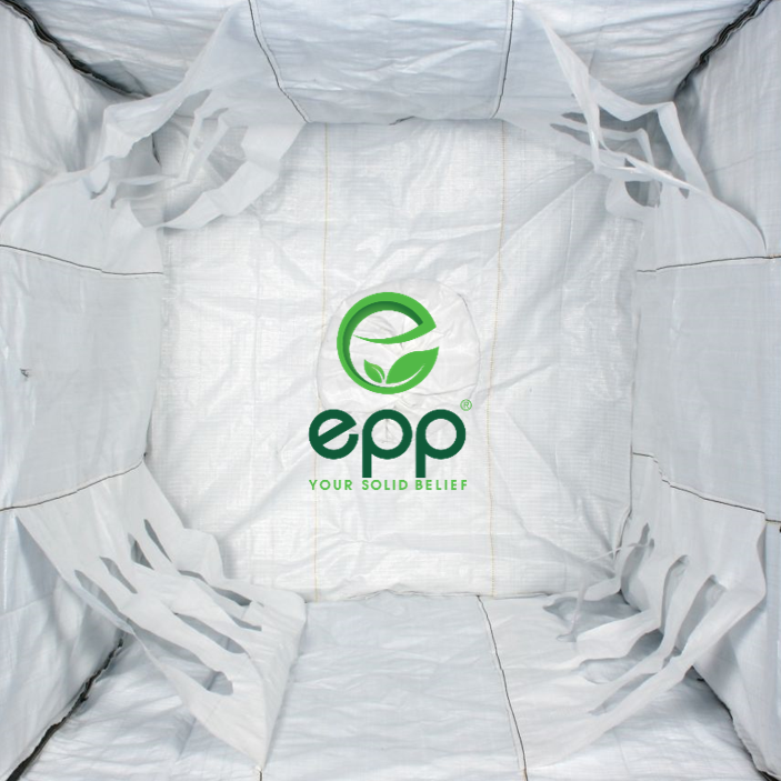 EPP baffle bulk bag with filling skirt and discharge bottom