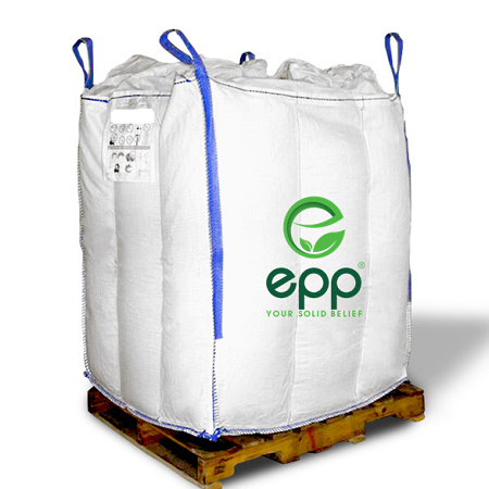 Baffle jumbo bag with duffle top and flat bottom for chemicals
