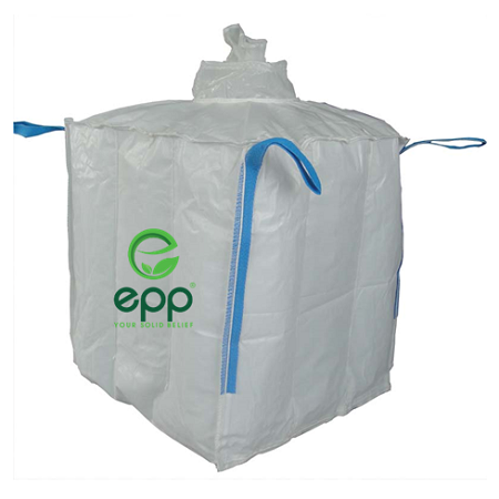 Baffle big bag with filling spout and flat bottom for sugar