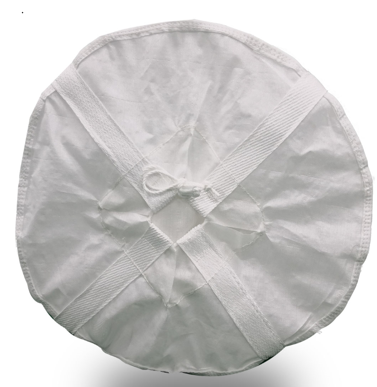 Circular FIBC big bag with filling spout and discharge bottom