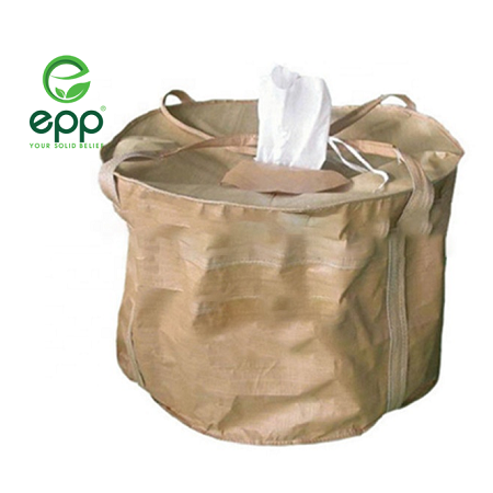 Circular bulka bag super sack with filling spout for animal feed