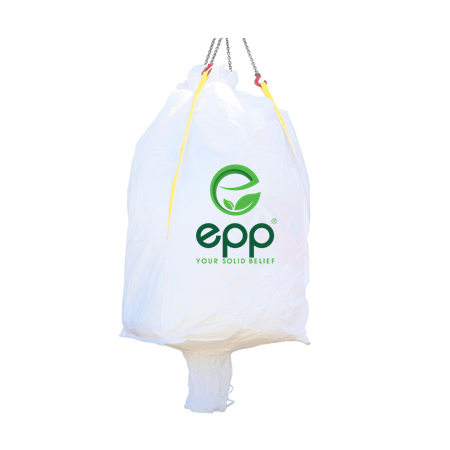 Tubular FIBC bulk bag with duffle top and discharge bottom for mineral