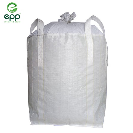 Bulk bag with filling skirt and flat bottom for limestone