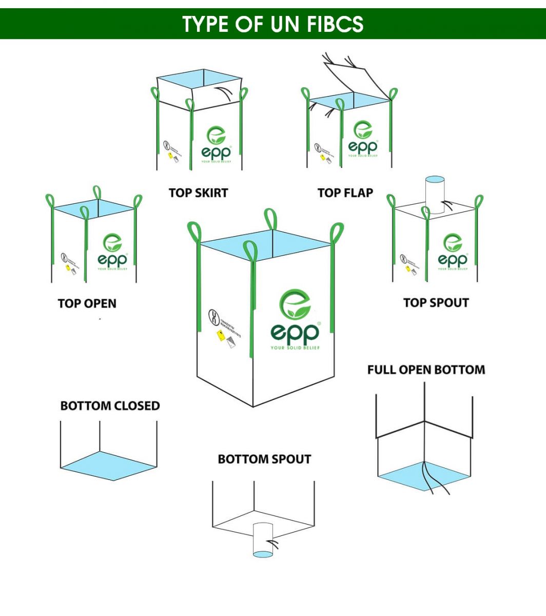 UN standard bulk bag for hazardous materials with filling spout