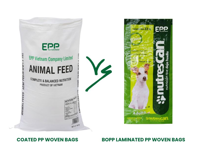 Coated PP woven bags and BOPP laminated PP woven bags