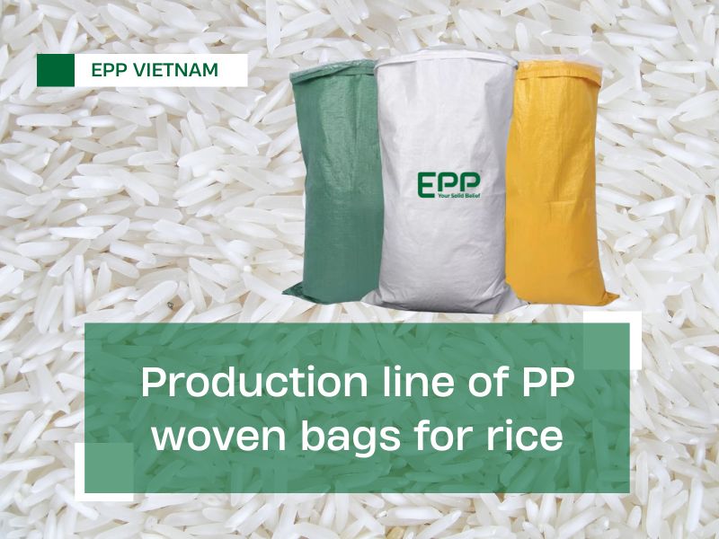 Production line of PP woven bags for rice