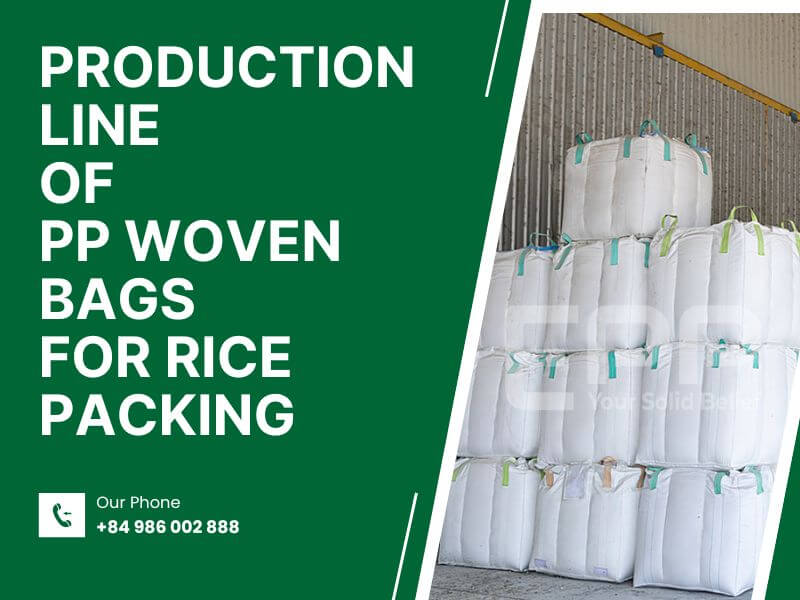 Production line of PP woven bags for rice packing