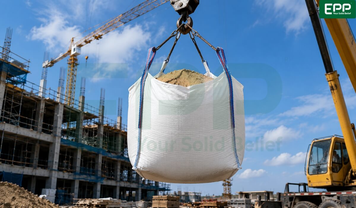 lifting 1 ton sand bag by crane