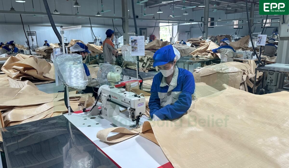 fibc sewing line in EPP Vietnam