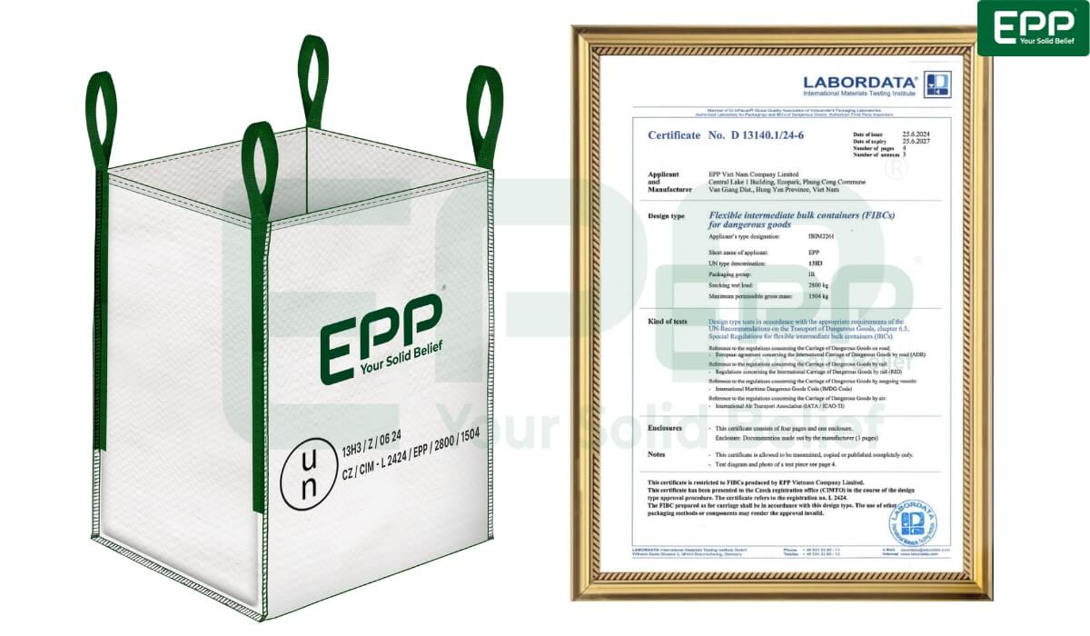 UN big bag and UN certificates from EPP Vietnam