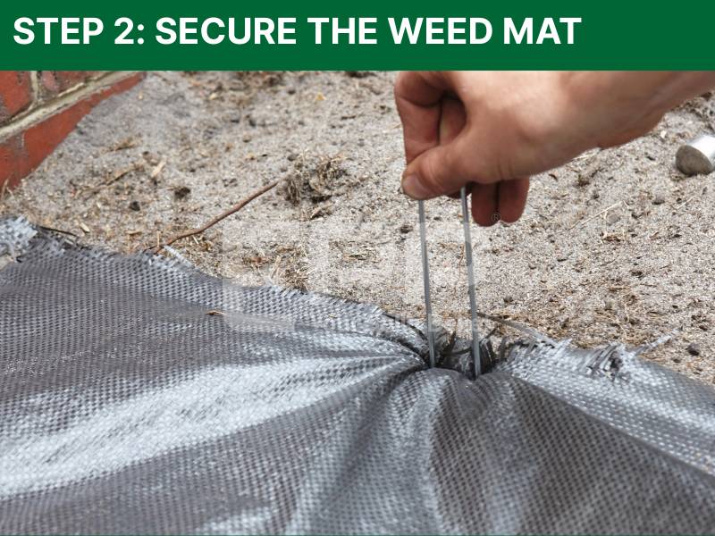 Step 2: Secure the weed mat