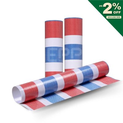 colorful striped tarp