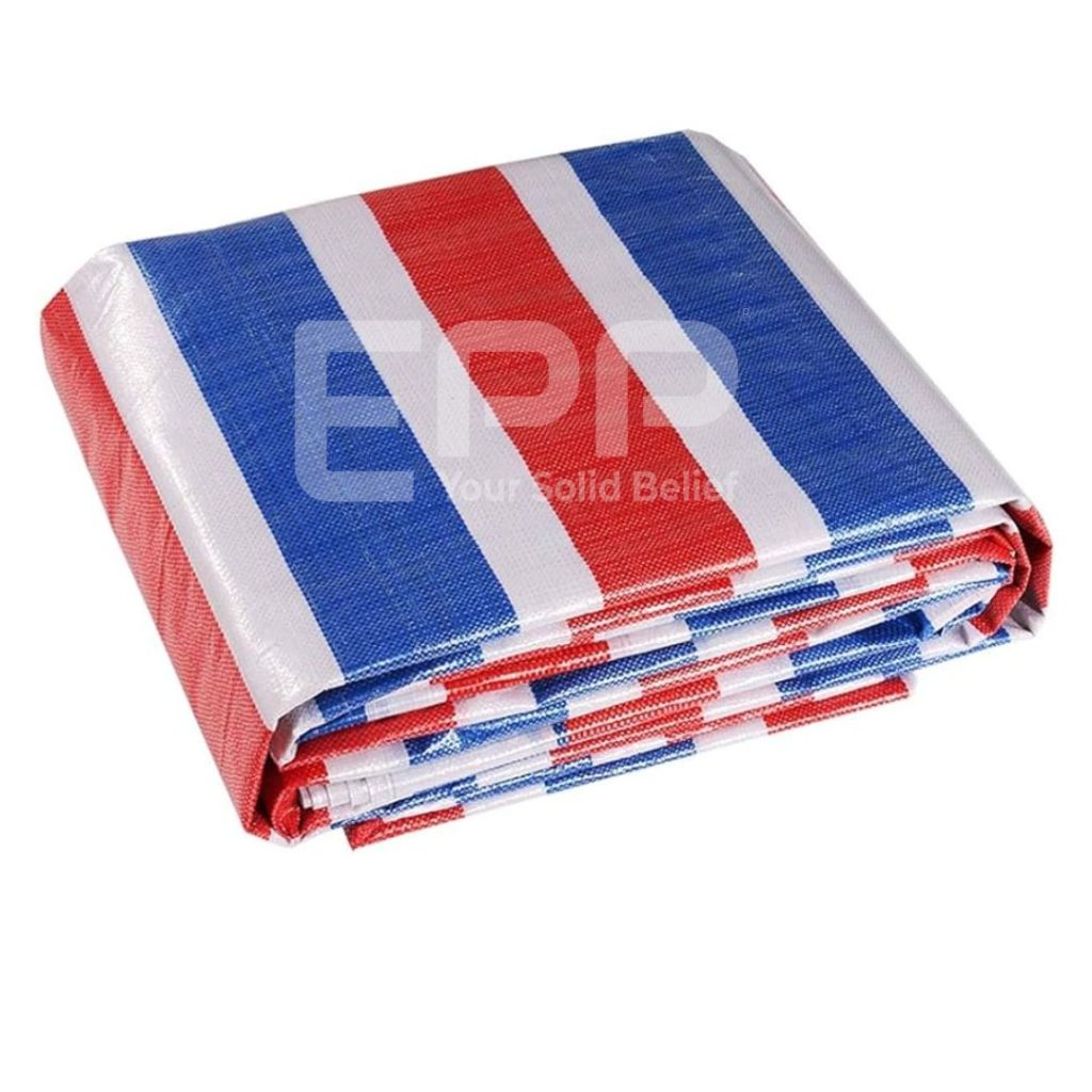 Colorful striped tarp