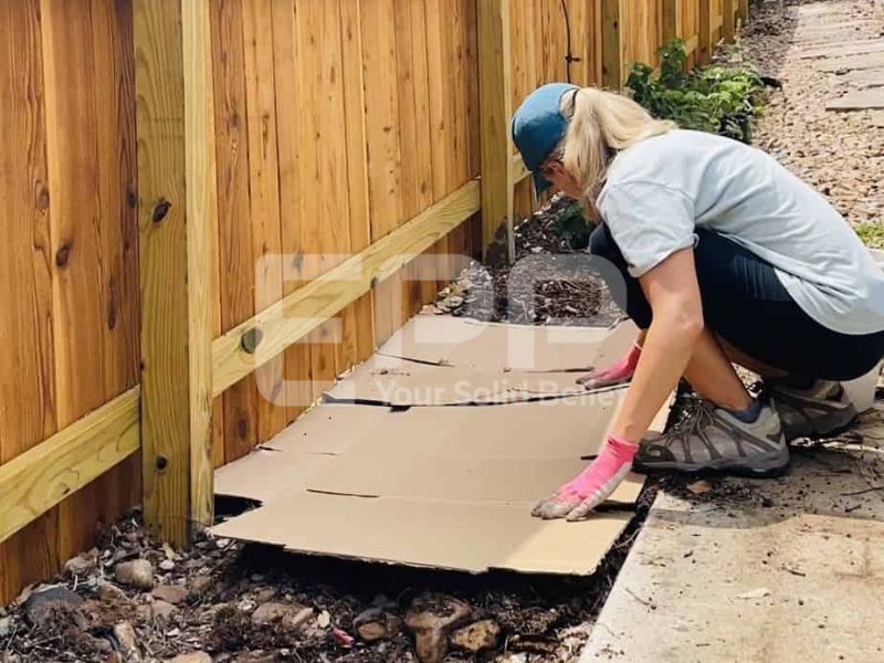 mulching large yard weed control