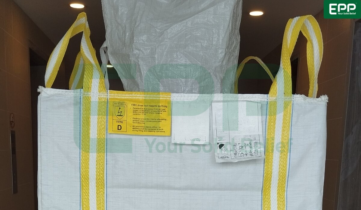 type d fibc bags from Vietnam with safety label