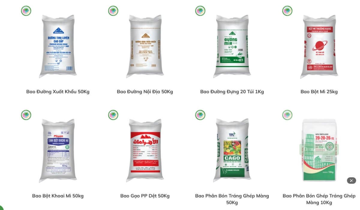 Some types of polypropylene sacks from Green Packaging