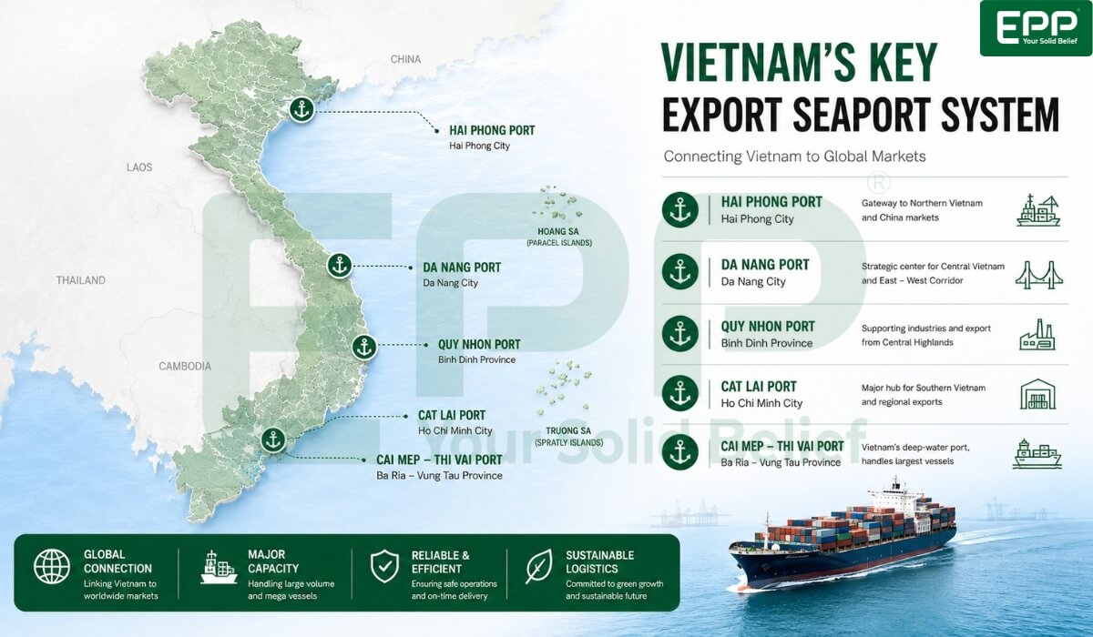 Vietnam's Key export seaport system