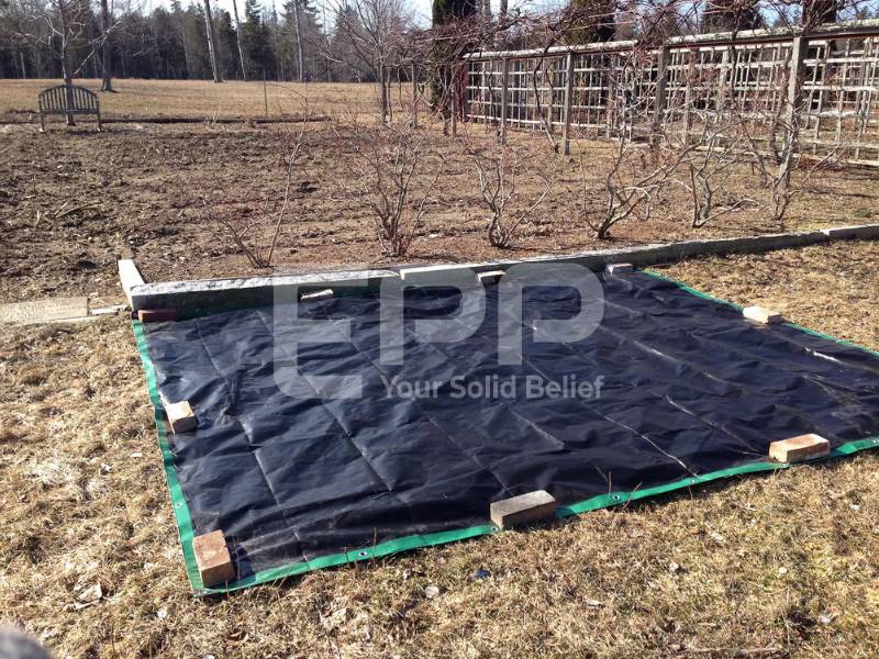 Black tarp mfor weeds