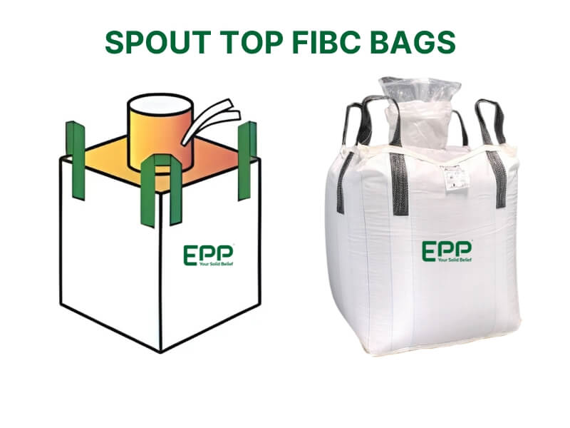 Spout-top jumbo bag engineered for secure, dust-controlled material filling