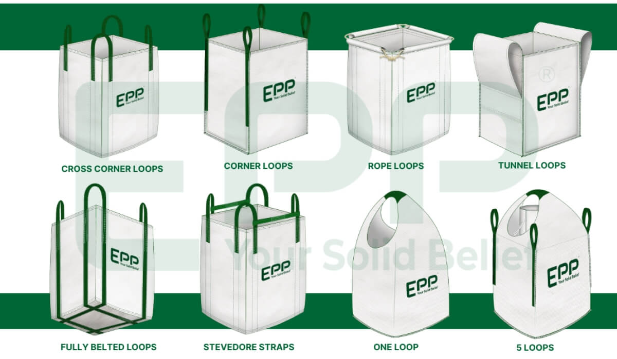Common Types lifting loops for bulk bags