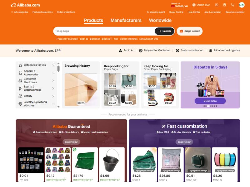 Alibaba B2B e-commerce portals