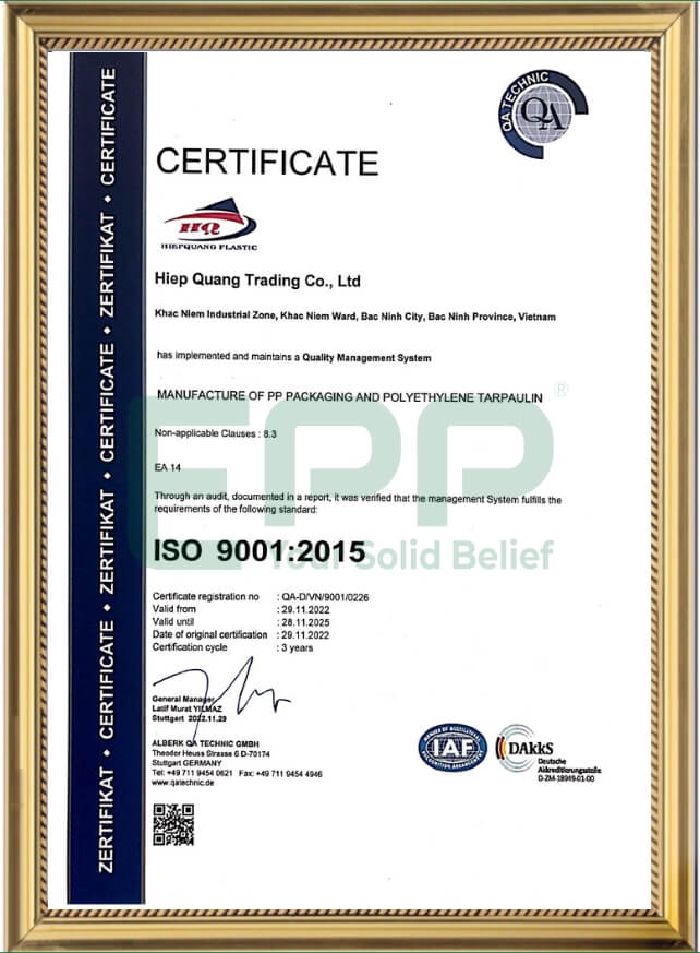 EPP VIETNAM ISO 9001:2015