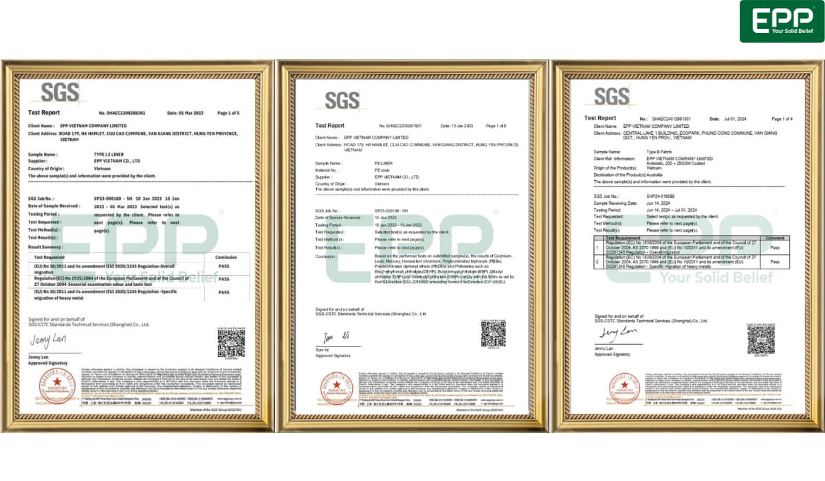 Other Food-grade Certificates from EPP Vietnam