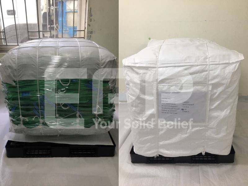 FIBC packages with and without pallets
